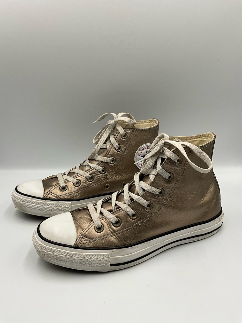 Converse Sneakers Size 5.5 High-Top Metallic Bronze Sneakers